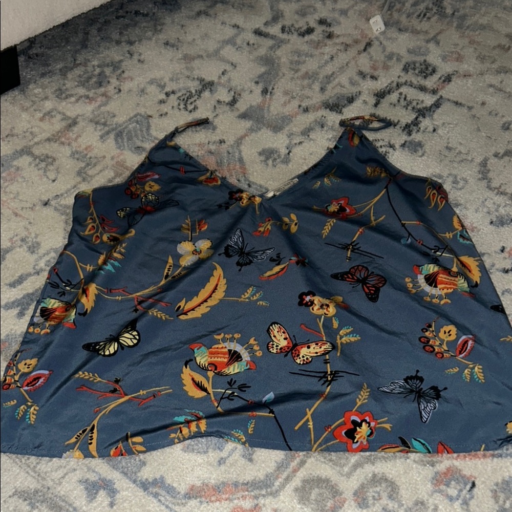 Abercrombie & Fitch top Floral Butterfly Print Women's Top size large